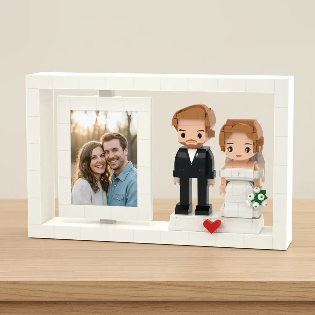 Custom Couple Brick Figures – personalised gift, premium product photo