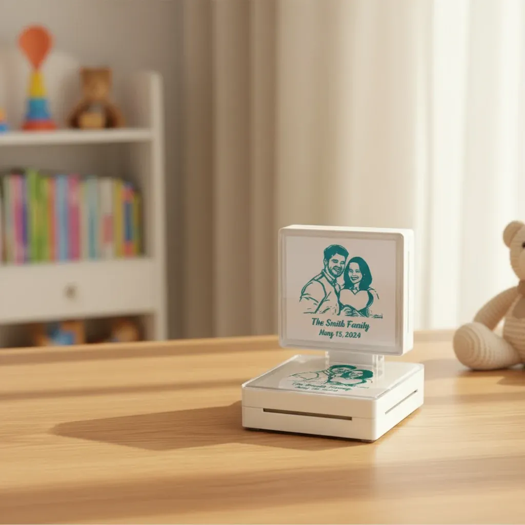 Custom Portrait Stamp – lifestyle photo showing the gift in use