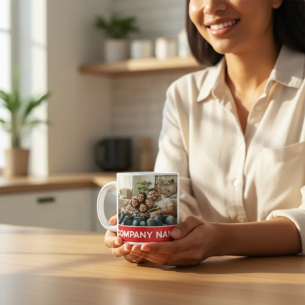 Personalised Ceramic Cups Custom Photo Mug Gift – lifestyle photo showing the gift in use