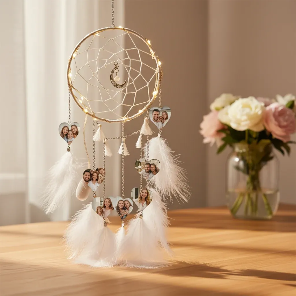 Personalised Custom Heart Photo Dream Catcher – personalised gift, premium product photo