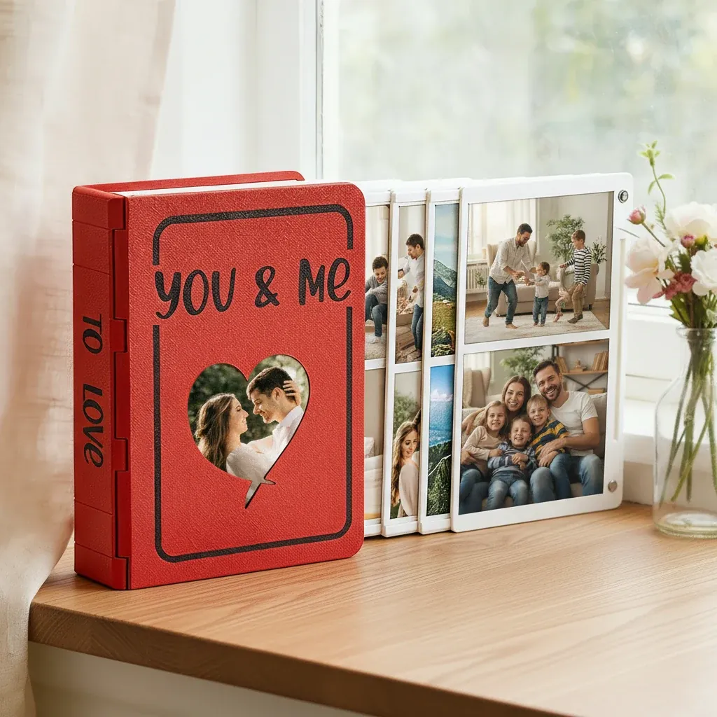 Personalised Custom Photo Album with 3D Printed Cover – personalised gift, premium product photo