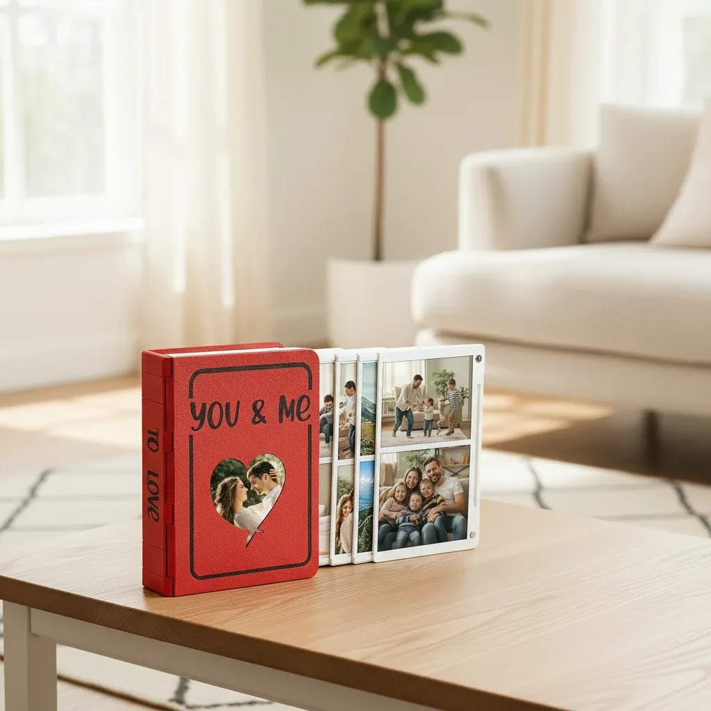 Personalised Custom Photo Album with 3D Printed Cover – lifestyle photo showing the gift in use