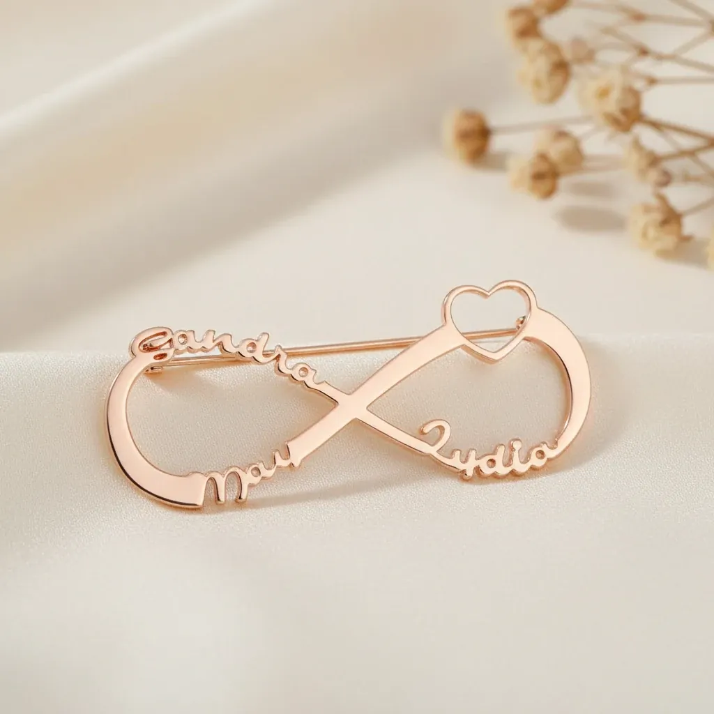 Personalised Infinity Name Brooch – personalised gift, premium product photo