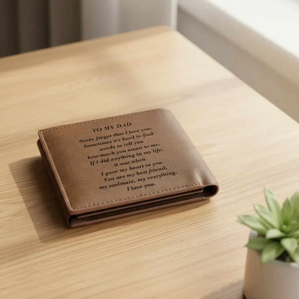 Personalised Leather Wallet – personalised gift, premium product photo