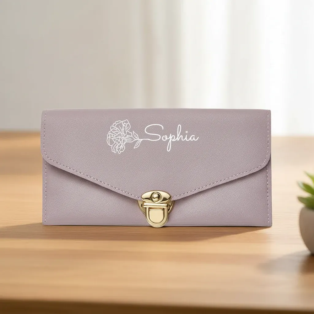 Personalised PU Leather Wallet Engraved Gift – personalised gift, premium product photo