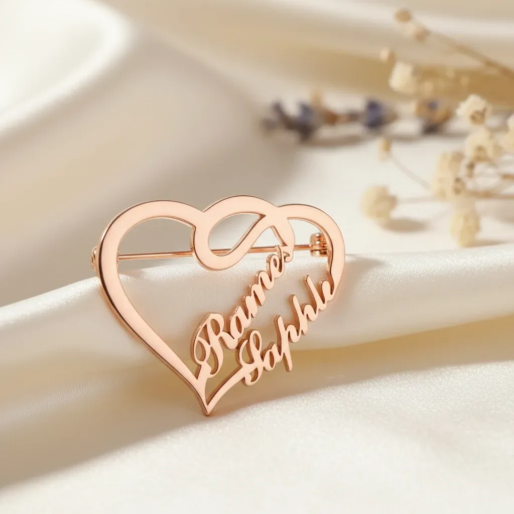Personalised Stainless Steel Name Brooch – personalised gift, premium product photo