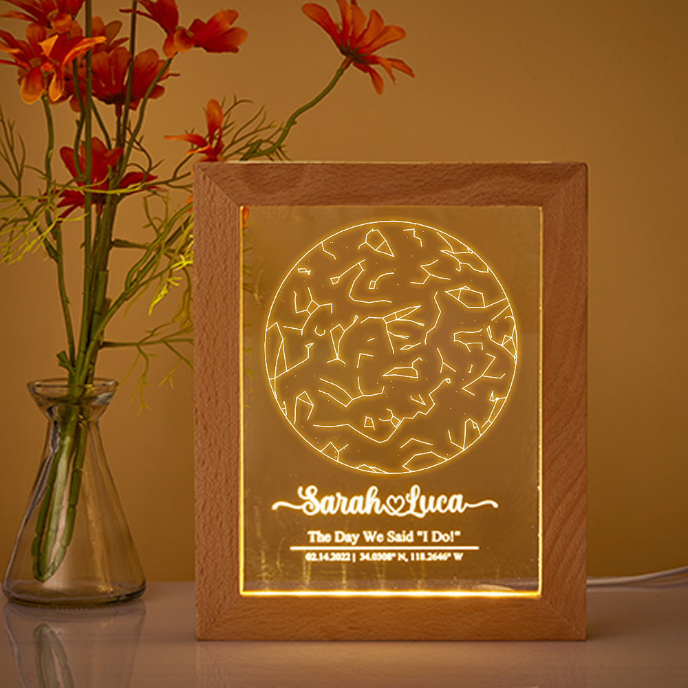 Custom Engraved Star Map Night Light
