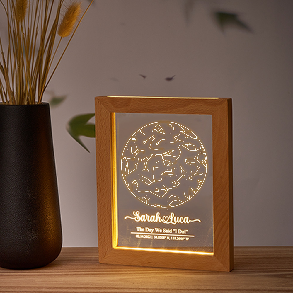 Custom Engraved Star Map Night Light